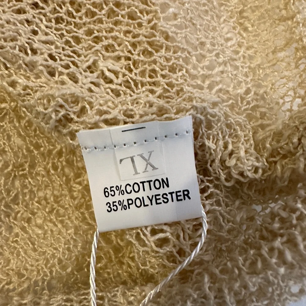 Boho Single Button Open Knot Short Sleeve Sweater - Picture 9 of 9